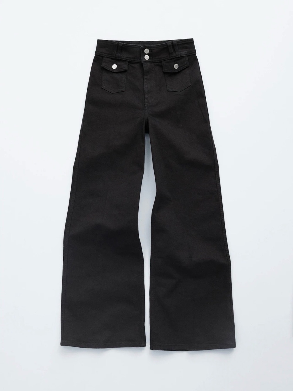 & Other Stories Black Press Crease Flared Jeans